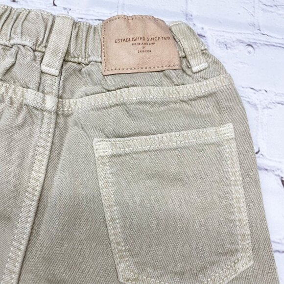 NWT Zara Straight Leg Jeans 12-18 mos Tan Cotton Denim - Picture 6 of 9